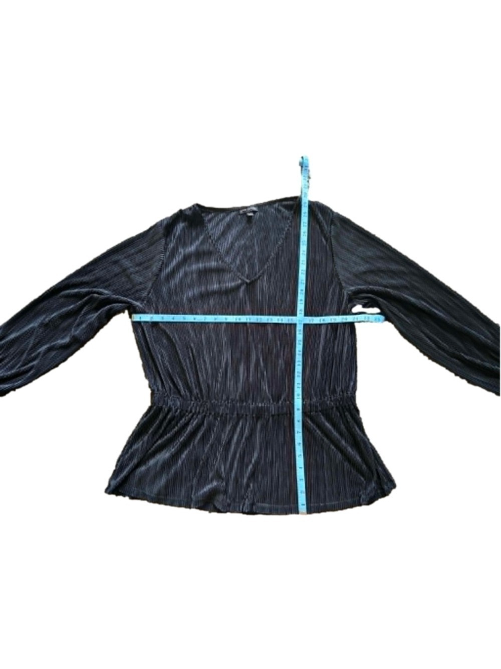 Women's Lane Bryant Pleated Blouse Black Size 22/24 - Picture 7 of 8